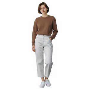 Chico's  Straight Leg Crop Neutral Pin Stripped Size 1 (M8)